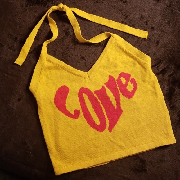 Tops - LOVE HALTER CROP TOP. NEW